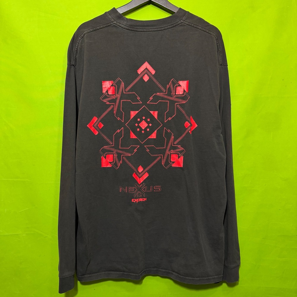Excision Nexus Tour Long Sleeve Graphic T-Shirt Black XXL Dubstep EDM Merch